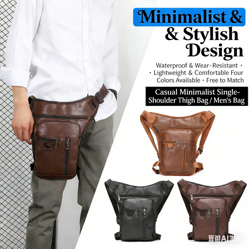 Travel Accessories Hip Belt - PU Deri Bacak Çantası, Uyluk Bel