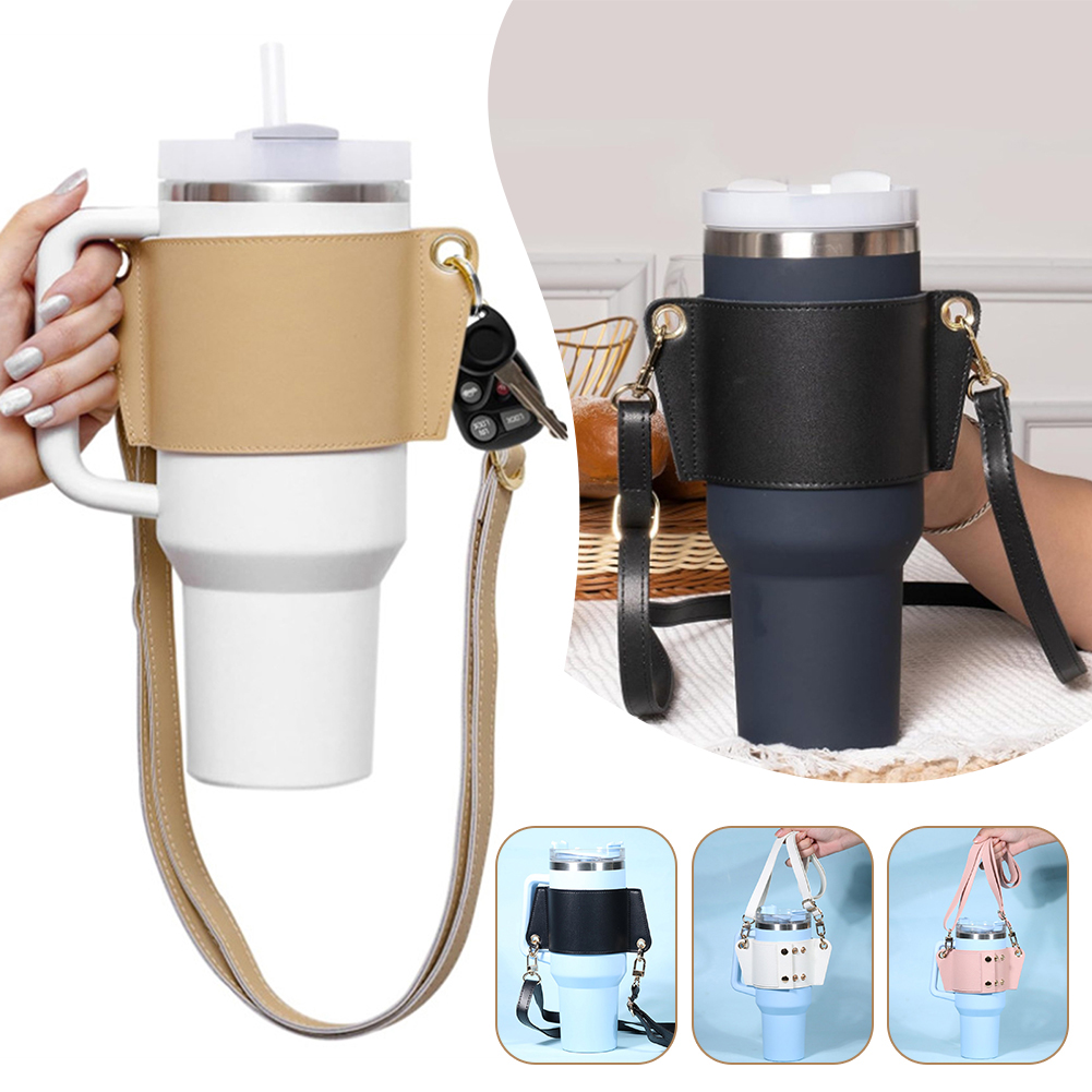Travel Accessories Officeworks - Yüksek Kaliteli PU Deri Bardak Kılıfı