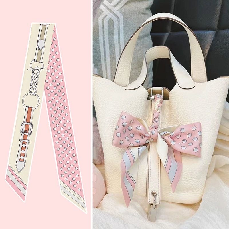 Travel Accessories For Elderly - Kadın Yaz Pembe Puantiyeli Eşarp Çanta