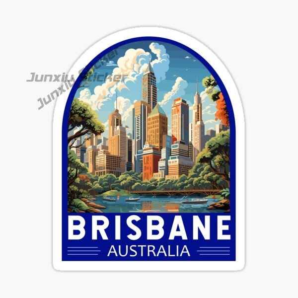 Travel Accessories Australia - Avustralya BRISBANE Bayrağı Vinil Kendinden yapışkanlı