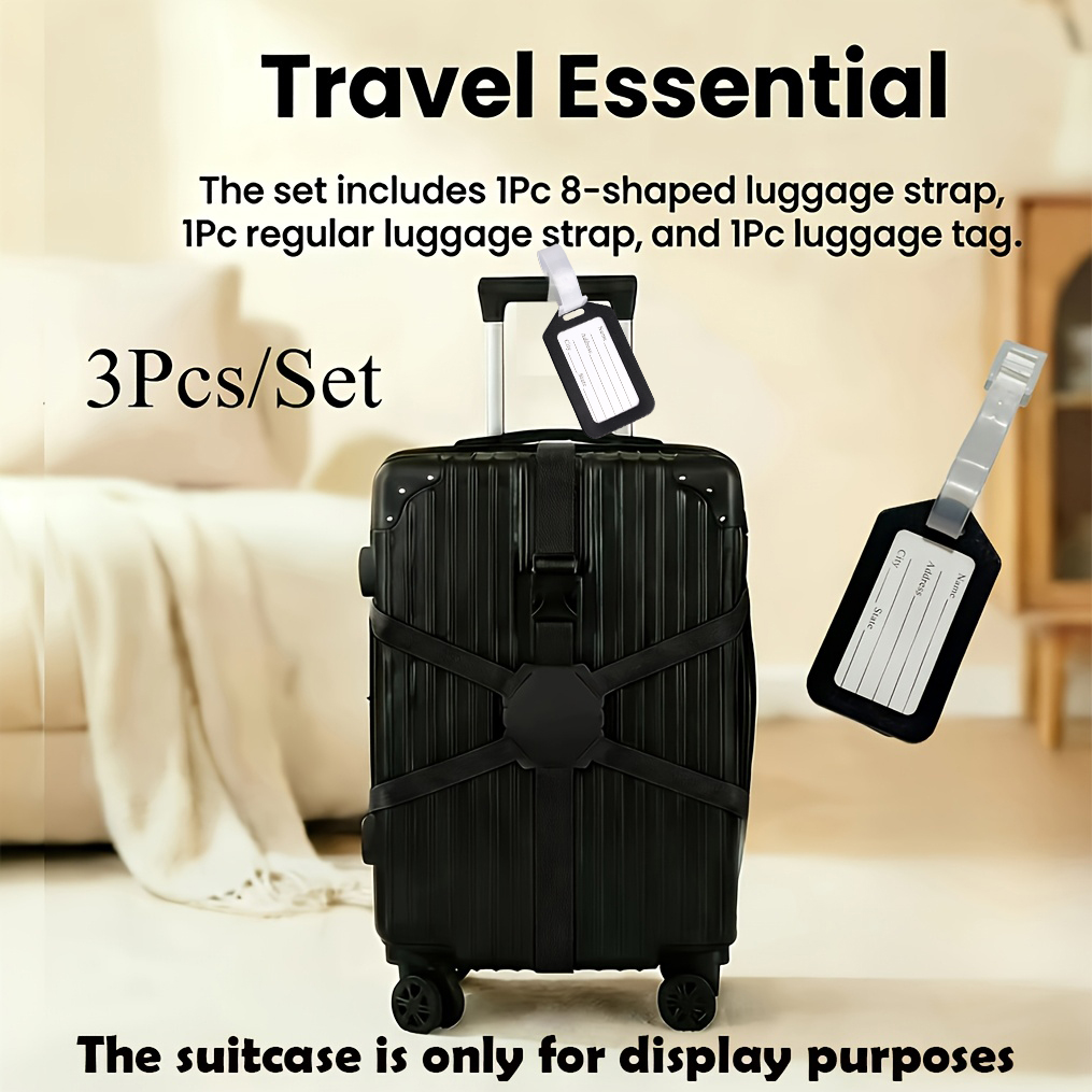 Travel Accessories Designer - 3 Parçalı Set (2 Bagaj Kayışı