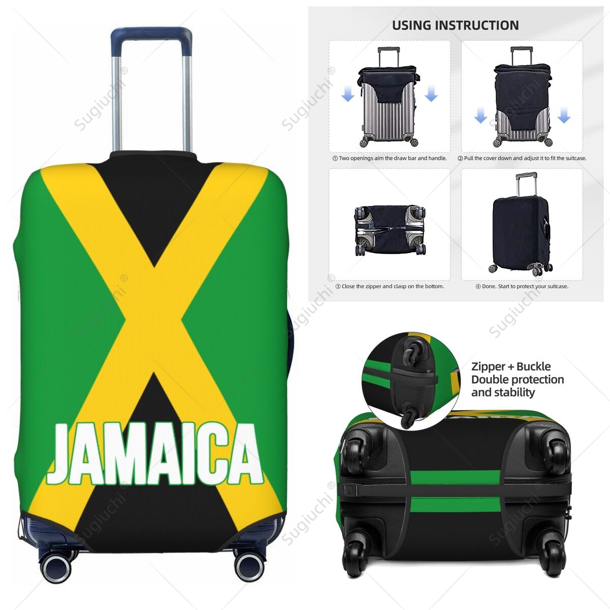 Travel Accessories For Jamaica - Jamaika Bayrağı Bagaj Kapağı Bavul Elastik