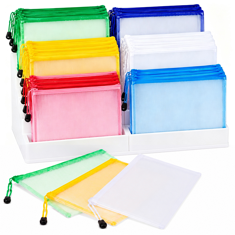 Travel Accessories Must Have - 5/20 adet A4/A5 örgü fermuarlı kese