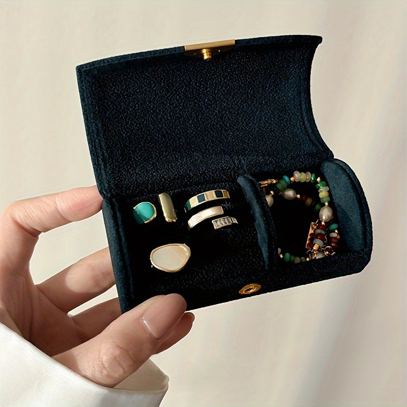Travel Jewellery & Accessories Organiser - Kadınlar için Lüks Kadife Mücevher Saklama