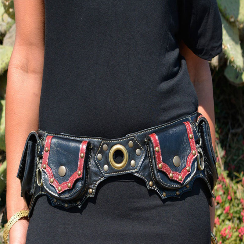 Steampunk el yapımı deri yardı - Travel Accessories Hip Belt incelemesi ve fiyatı