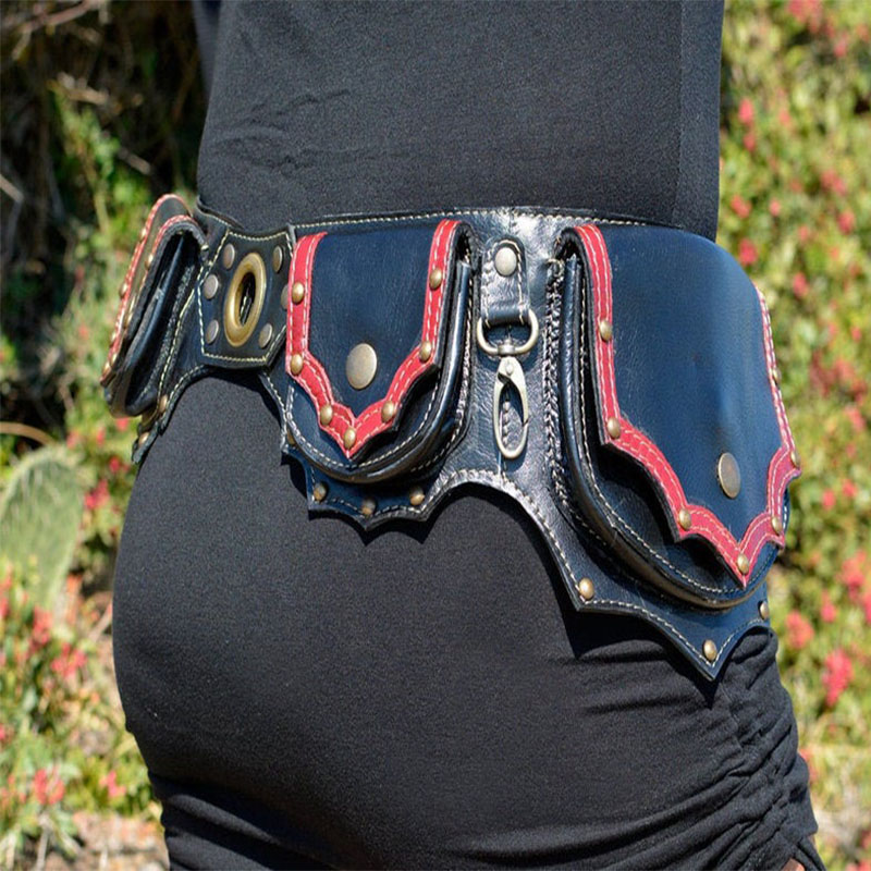 Steampunk el yapımı deri yardı - Travel Accessories Hip Belt incelemesi ve fiyatı