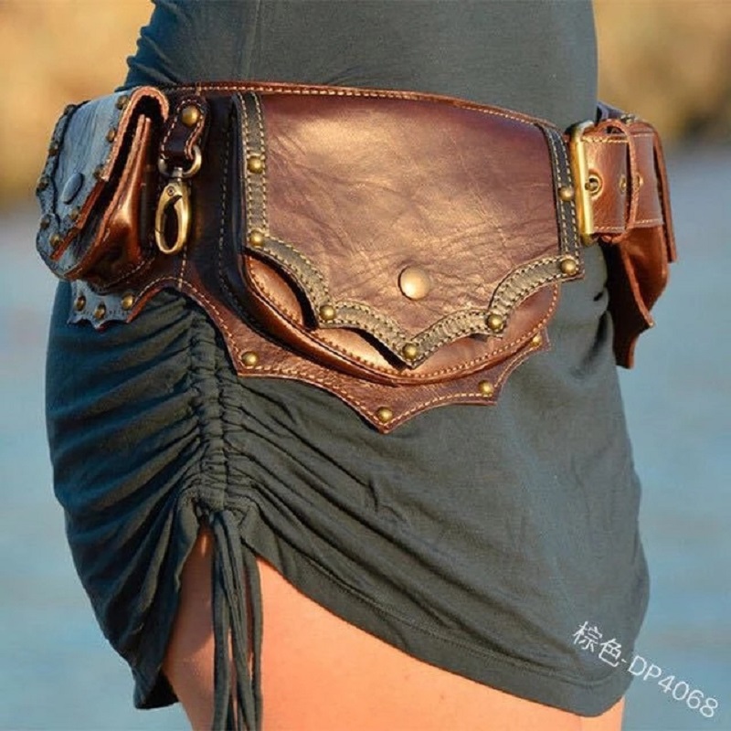 Ortaçağ Steampunk deri yardımc - Travel Accessories Hip Belt incelemesi ve fiyatı