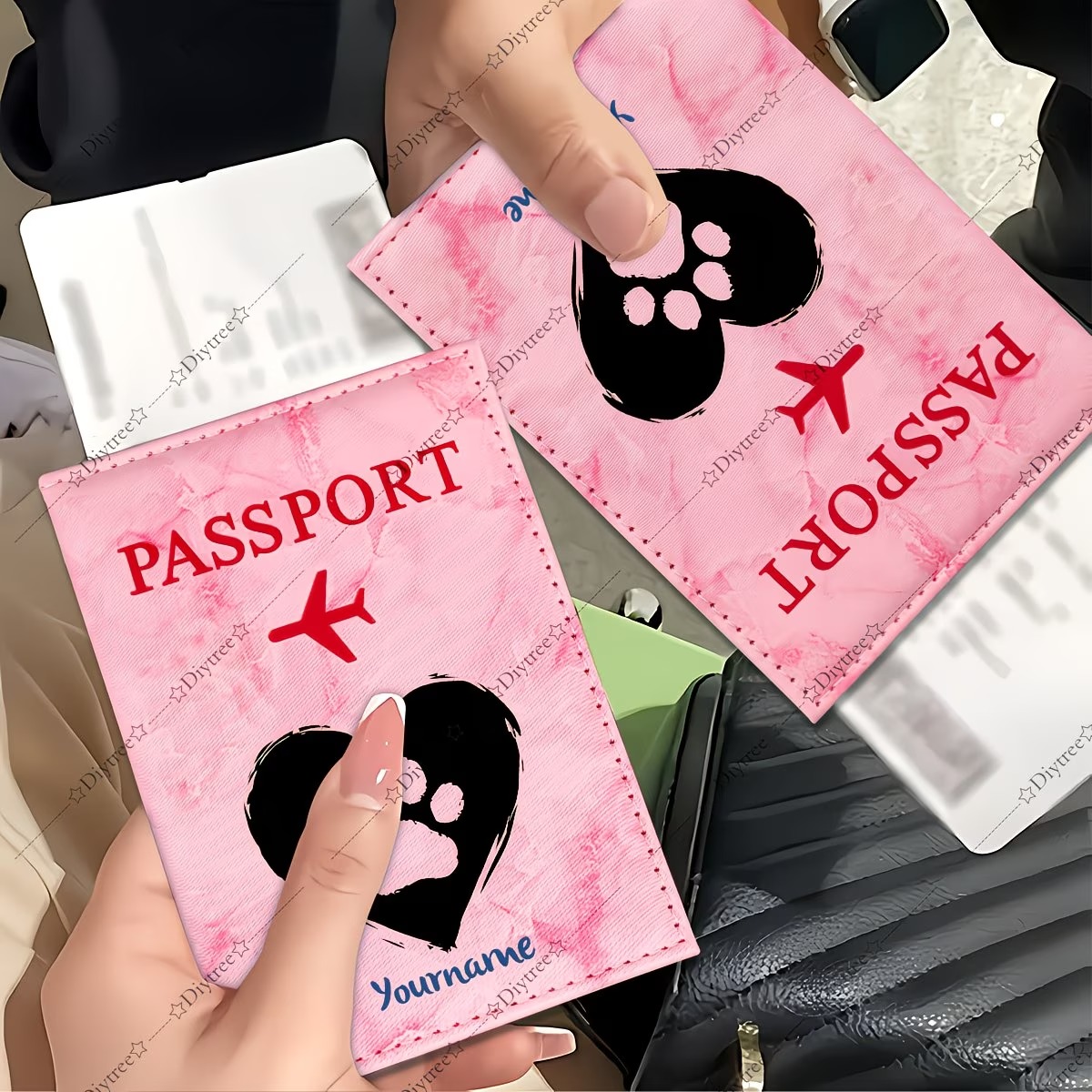 Kişiye Özel Kalp ve Pati İzi E - Travel Accessories Designer incelemesi ve fiyatı